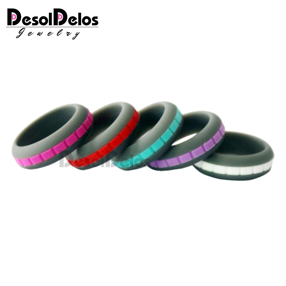 

Can DIY Change Color 10Color Combinations Silicone Ring For Men Women Hypoallergenic Crossfit Flexible Sports Rubber Finger Ring
