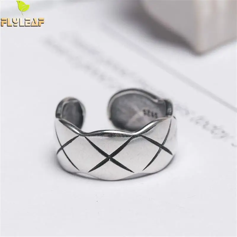 

Flyleaf INS Style Smooth X Modeling Open Rings For Women High Quality 925 Sterling Silver Fashion Jewelry Femme