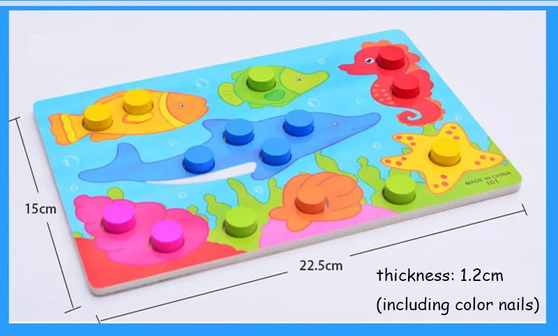 Цвет матч головоломки доска Монтессори Деревянный Tangram головоломки доска раннего обучения Развивающие мультфильм деревянные головоломки