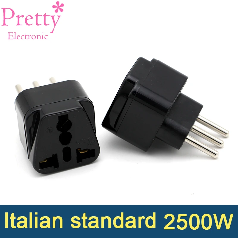 

Universal Italy Italian Travel AC Power Adapter Electric Plugs Sockets Converter Compact 3 Pin Lightweight Wireless Adaptor