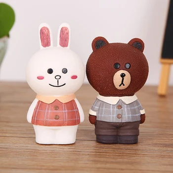 

Car Ornament Cartoon Mini Brown Bear Rabbit Handicraft Art Toy Auto Interior Dashboard Decoration Accessory Children Gift5X8.5CM