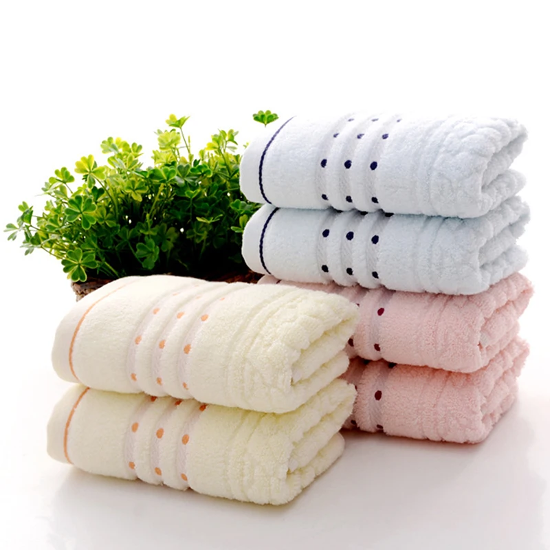 Soft Cotton Face Towel Dot Jacquard Quick Dry Bathroom Towels Facecloth ...