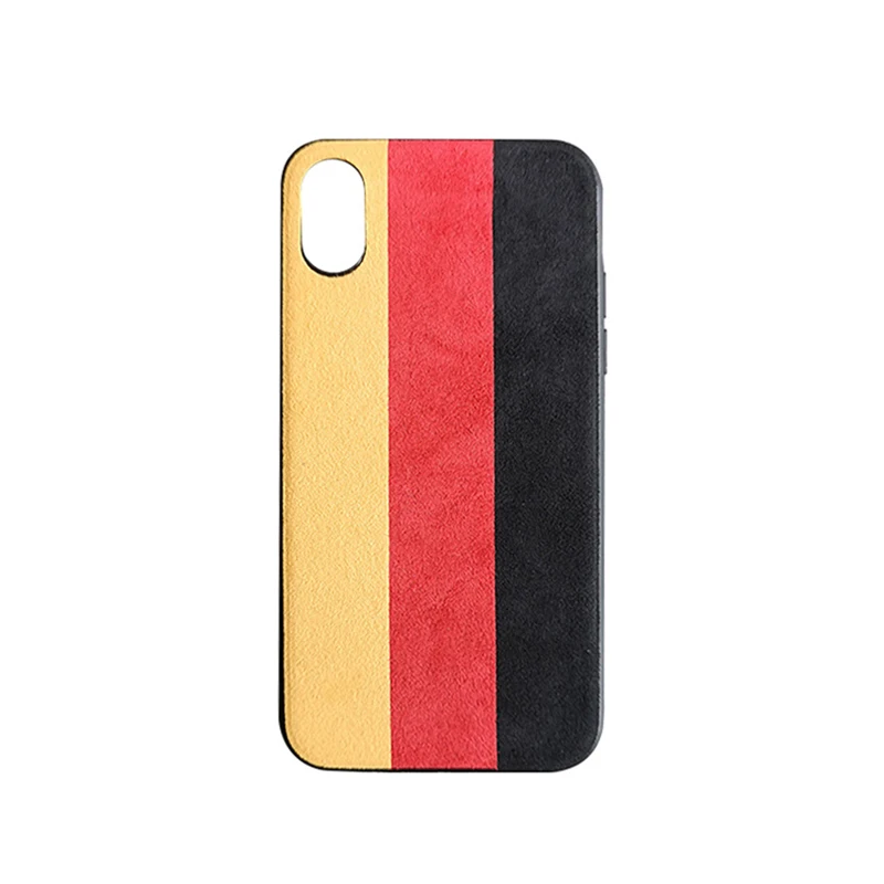 

New Germany flag Turn fur cover case for iphone 6 plus 7 7plus 8 8plus X XR XS MAX Leather plush Anti-fall Sweatproof phone capa