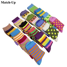Match-Up women's cotton funny colorful socks RANDOM MIXED COLOR 10 PAIRS/lot Free Shipping