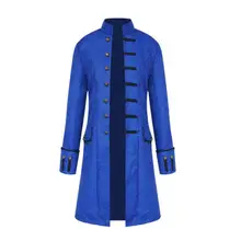 Mens trench coats man fashion Single-breasted long coat men embroidery overcoat long sleeve stand collar singer stage Vintage stand collar half breasted mens tee