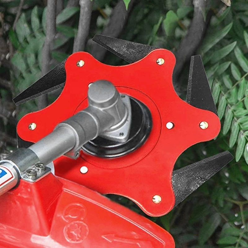 Baratos Universal 6 dientes cuchillas cortadoras de Metal cabezal recortador de cepillo 65Mn cuchilla recortadora de hierba de jardín cabeza para cortacésped