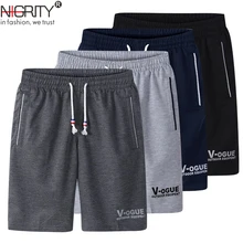 NIGRITY летние шорты мужские повседневные шорты дышащие мужские шорты однотонный удобный размер плюс фитнес мужские шорты для бодибилдинга