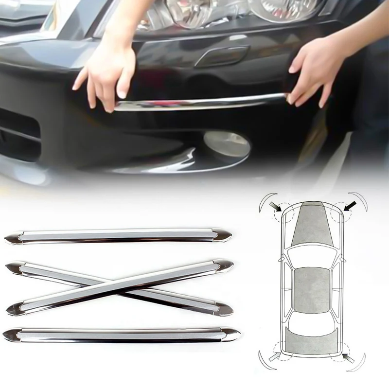 

4pcs/Lot Car Anti-Collision Strip Bumper Protector Decorative Strip Styling Moulding Protective Corner Guard Stickers