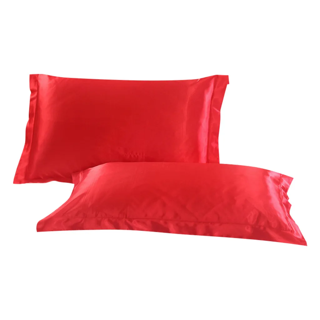 Solid cushion cover Throw PillowCase Queen Standard Satin Bedding Decor Pillowcases Silk Home Gift living room F301228 | Дом и сад