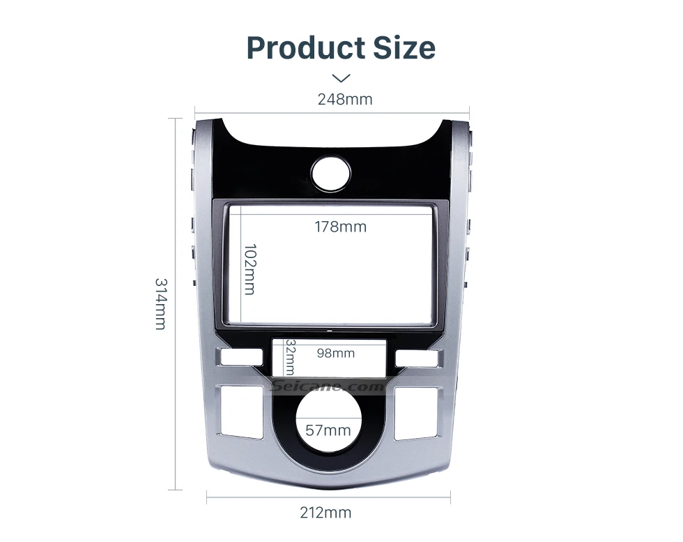 Seicane UV серебристо-черный двойной Дин радио фасции для 2008-2012 KIA Forte Coupe отделка панели автомобиля установка наружная рама