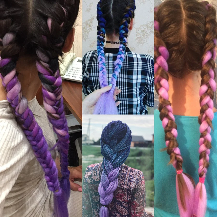 Refined Hair Ombre Expressions Braiding Hair Extensions Purple