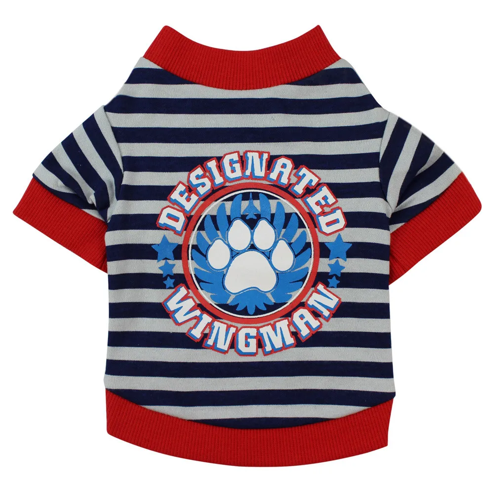 Transer Jersey Perro Dog Clothing Cotton Stripe T-Shirt Puppy Costume For Small Spring Clothes Dogs 18 Dec17 P40 | Дом и сад