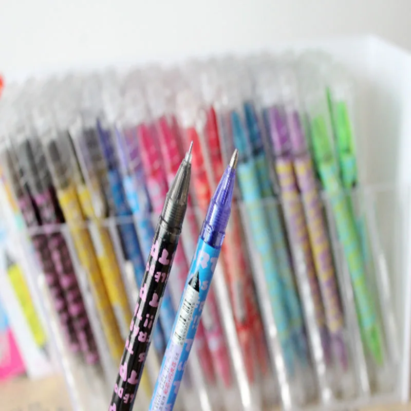Kawaii 2 головы маркер ручка 8 многоцветная функция блестящий желфен живопись Канцтовары офисный школьный домашний двойной головкой ручка