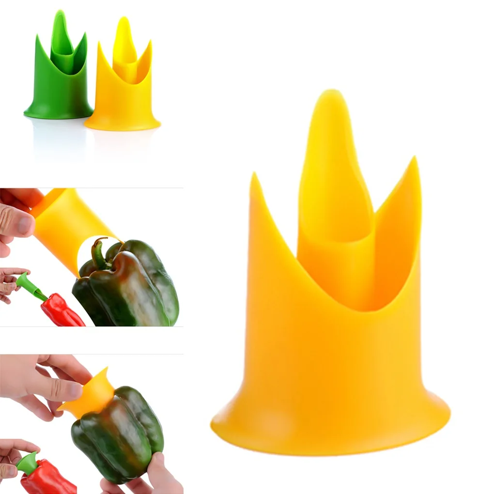 

Pepper Corer Slicer Pepper Seeded Remover Device Tomato Coring Device Fruit Vegetable Cutter Random Color
