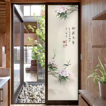 

Chinese classical style glass stickers light translucent opaque tea room restaurant corridor sliding door glass decorative foil