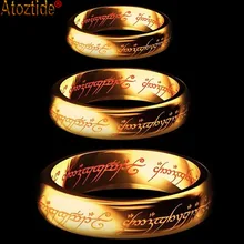 Oro color nueva moda Hobbit regalo anillo tungsteno Anillo del poder oro Señor de anillo mujeres y hombres