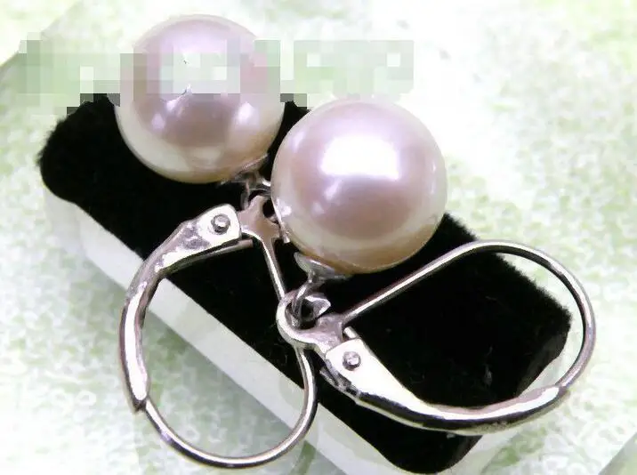 

Hot selling free shipping******** LOVELY 8 mm Round White Akoya shell Pearls Dangle Earring Sterling Silver (925 S)