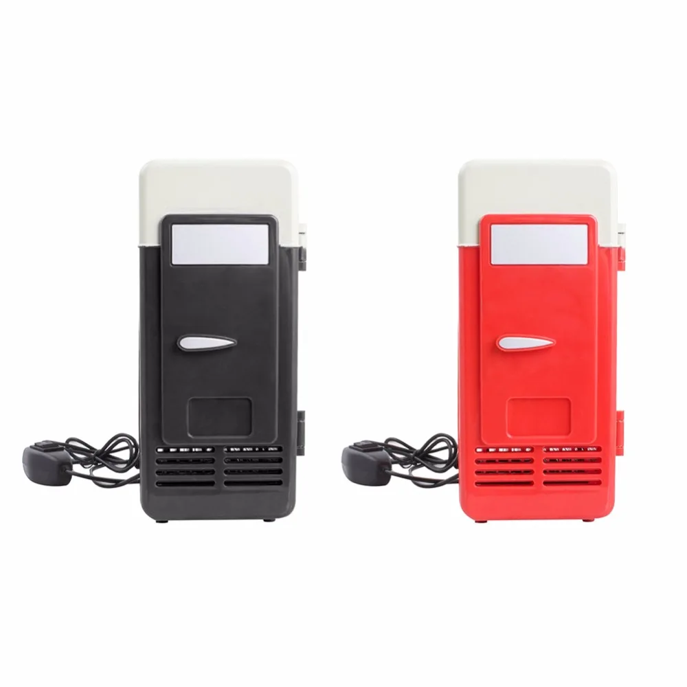 

2 in 1 Mini USB Car Refrigerators 5V Portable Beverage Drink Cans Medicine Freezer Cooler Warmer Dual-use Home IceBox 780ml Red