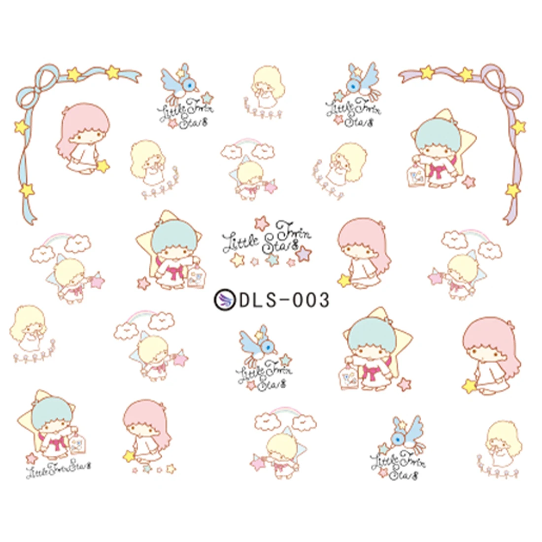 Campuran Profesional Set Watermark Kuku Stiker Kartun Lucu Lucu Kuku