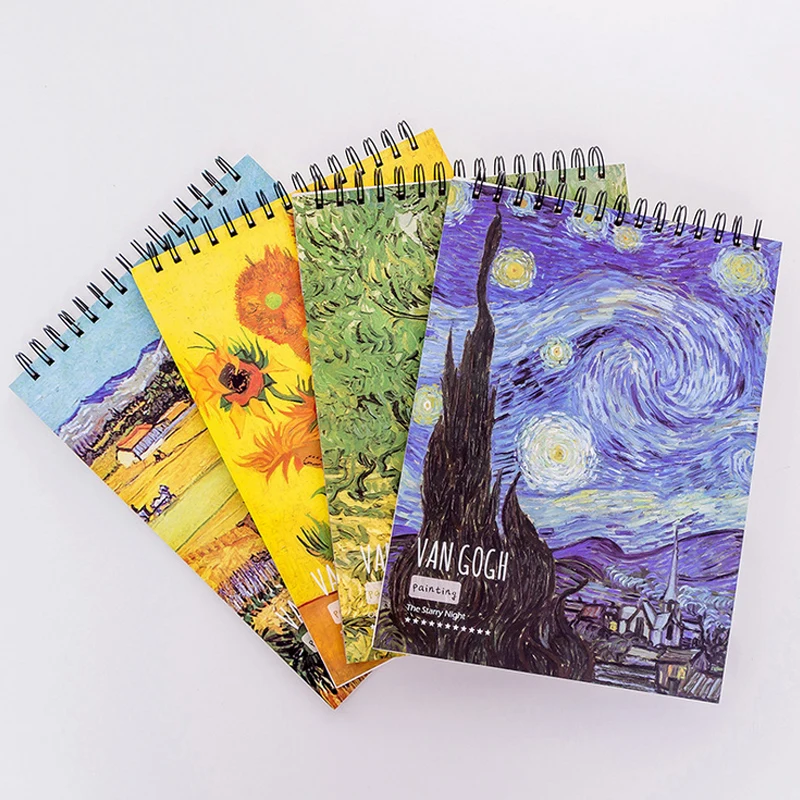 

send by random color 1pcs A4 Van Gogh Artist watercolor paper Sketch Book For Oil Paiting Drawing Diary Creative Notebook Gift