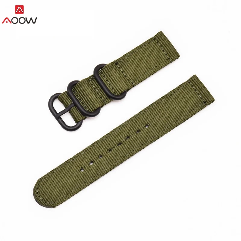 AOOW нейлон 20 мм 22 мм силиконовый ремешок для samsung gear S2 S3 Huami Amazfit Спорт общий браслет ремешок для часов Быстрый выпуск - Цвет ремешка: green B