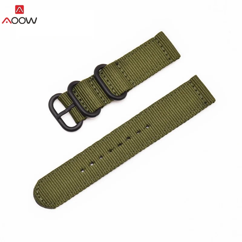 green B AOOW нейлон 20 мм 22 мм силиконовый ремешок для samsung gear S2 S3 Huami Amazfit Спорт общий браслет ремешок для часов Быстрый выпуск - Цвет ремешка: green B
