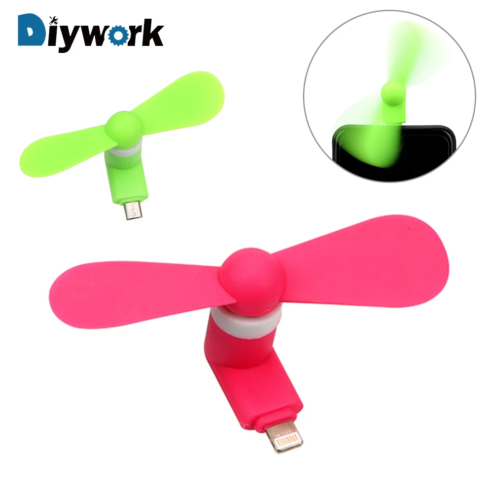 

DIYWORK Portable Mini Fan For Apple Android Cooling Fan Smartphone Fan Strong Wind Power Random Colour Summer