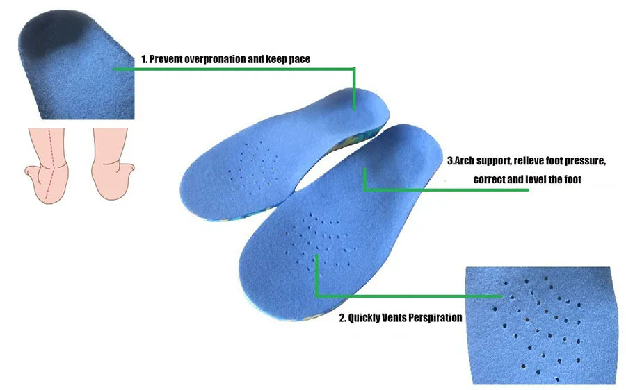 1 пара плоскостопие поддержка свода стопы ортопедическая колодки коррекционные стельки дети Ева детей полной длины ортопедические для