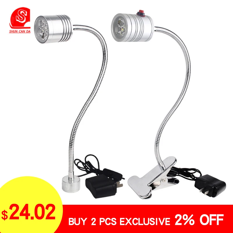 

1w-5w industrial led lights with magentic base Clip table lamp 24v 220v lathe garage milling grinding sewing machines lighting
