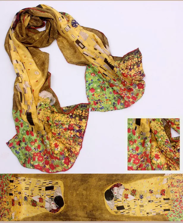 DANKEYISI Ван Гог Картина маслом шелковый шарф женский и мужской шарф натуральный шелк шарфы женские роскошные брендовые Дизайнерские шарфы