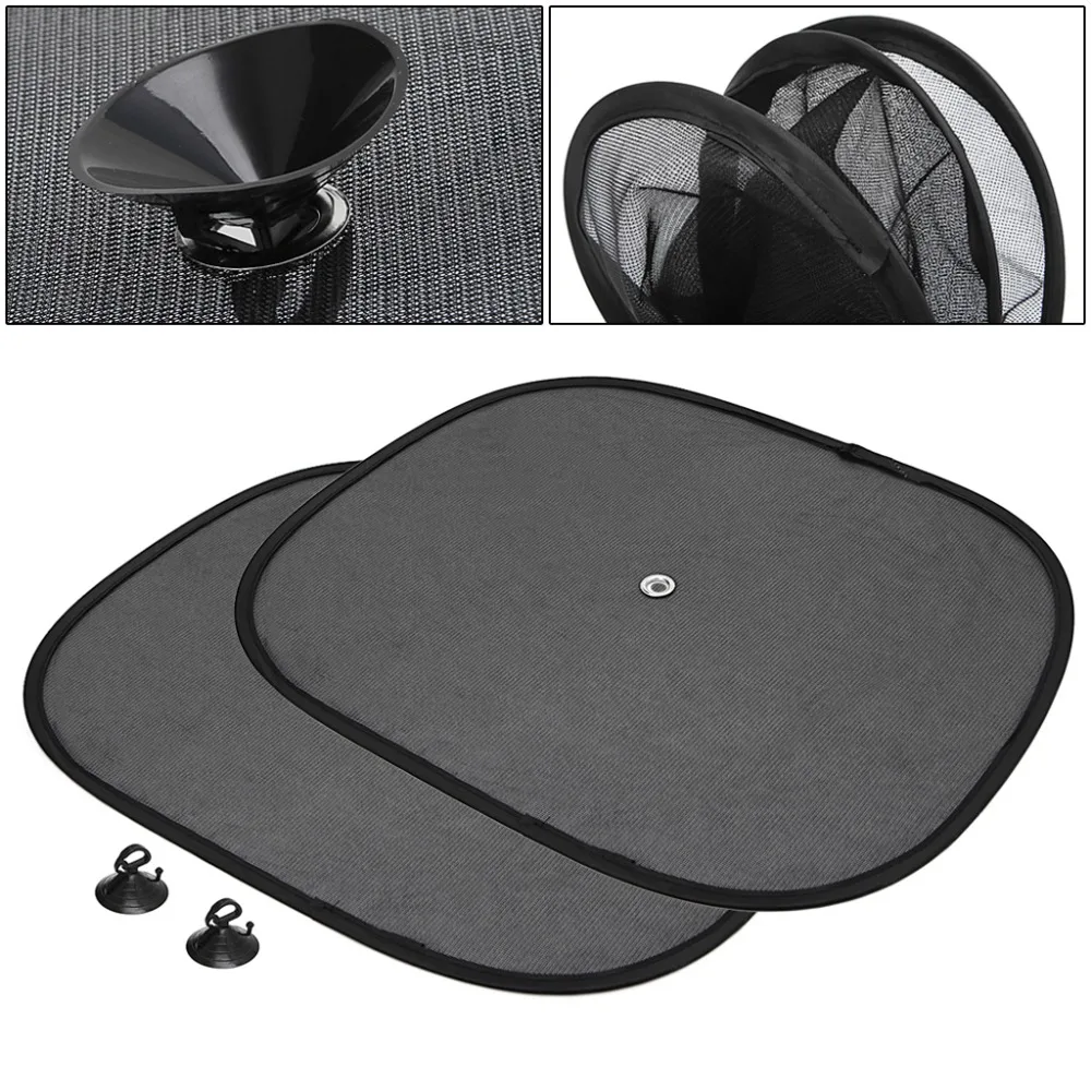

New 1 Pair Black Side Auto Car Window Sunshade Sun Shade Visor Side Mesh Cover Shield Sunscreen Car Accessories