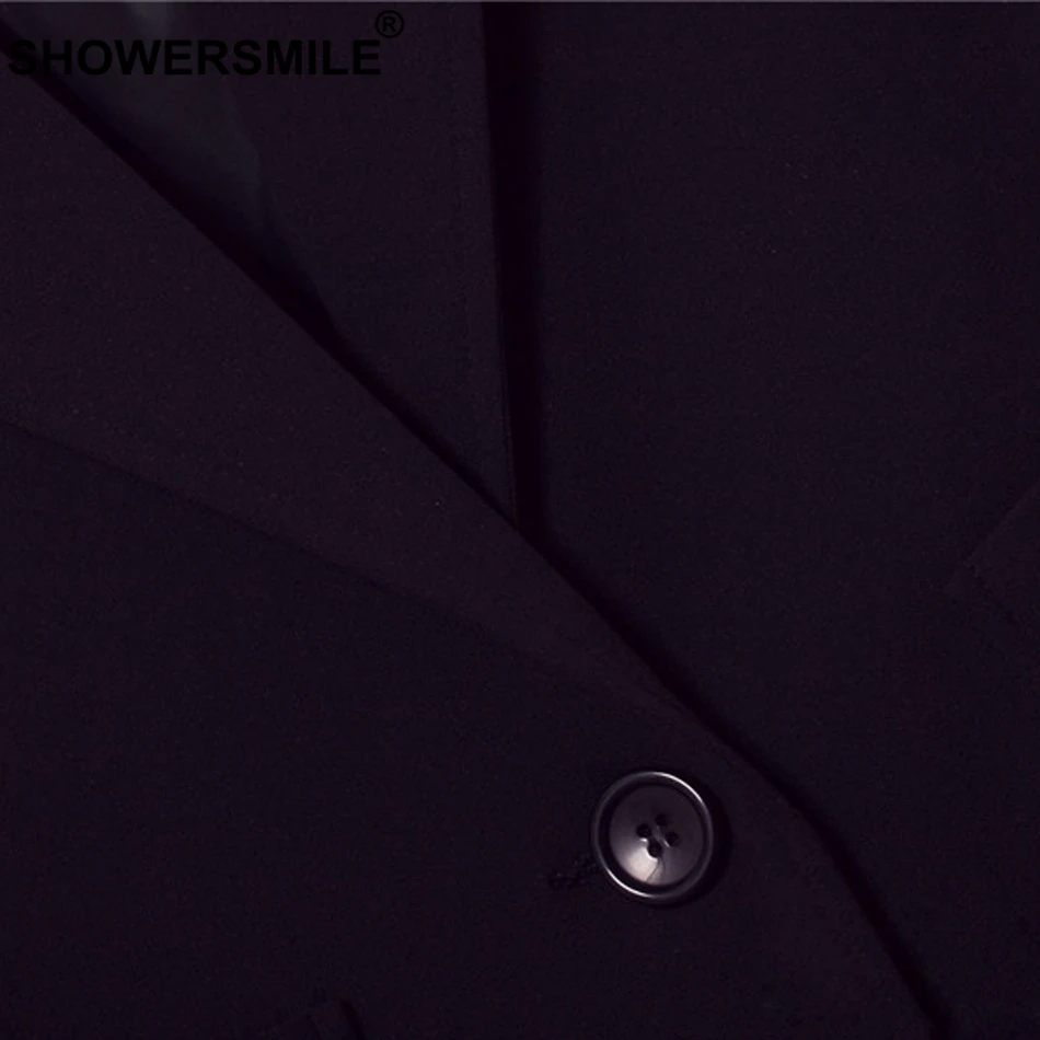 SHOWERSMILE Black Long Waistcoat Women Spring Office Uniform Vest Regular Fit Gilet with Pockets Formal Sleeveless Jacket
