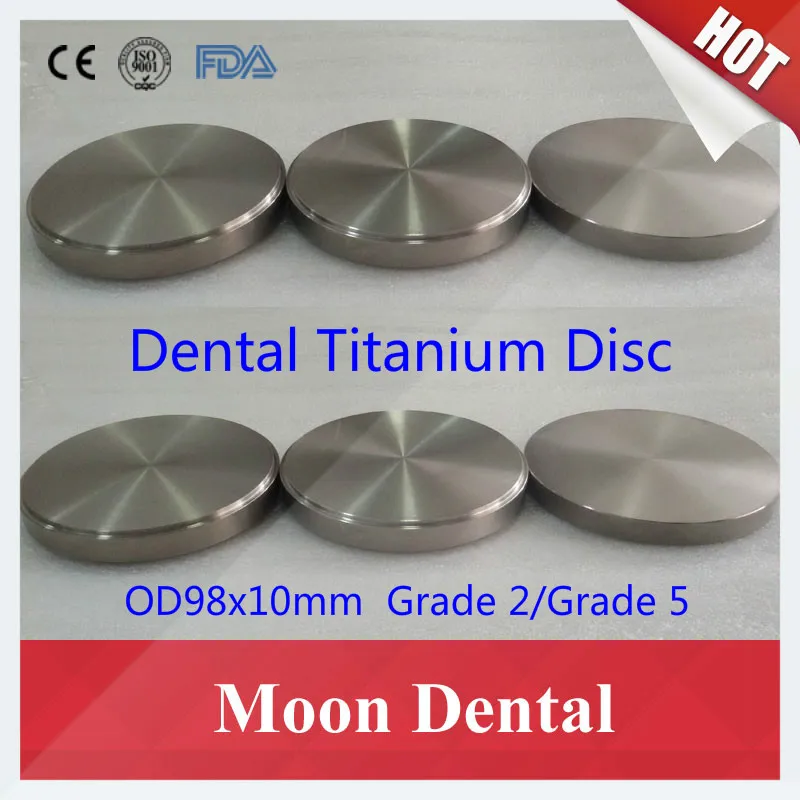 5 Pcs/lot OD98x10mm Grade 2/Grade 5 Dental Titanium Milling Blank Disc