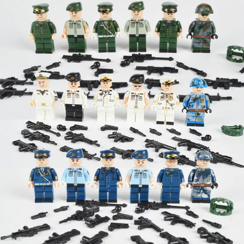 

6Pcs Soldiers With Weapons World War 2 Army Team Military LegoINGlys Military Army Ww2 Block Set Building Bricks Toy for Boys