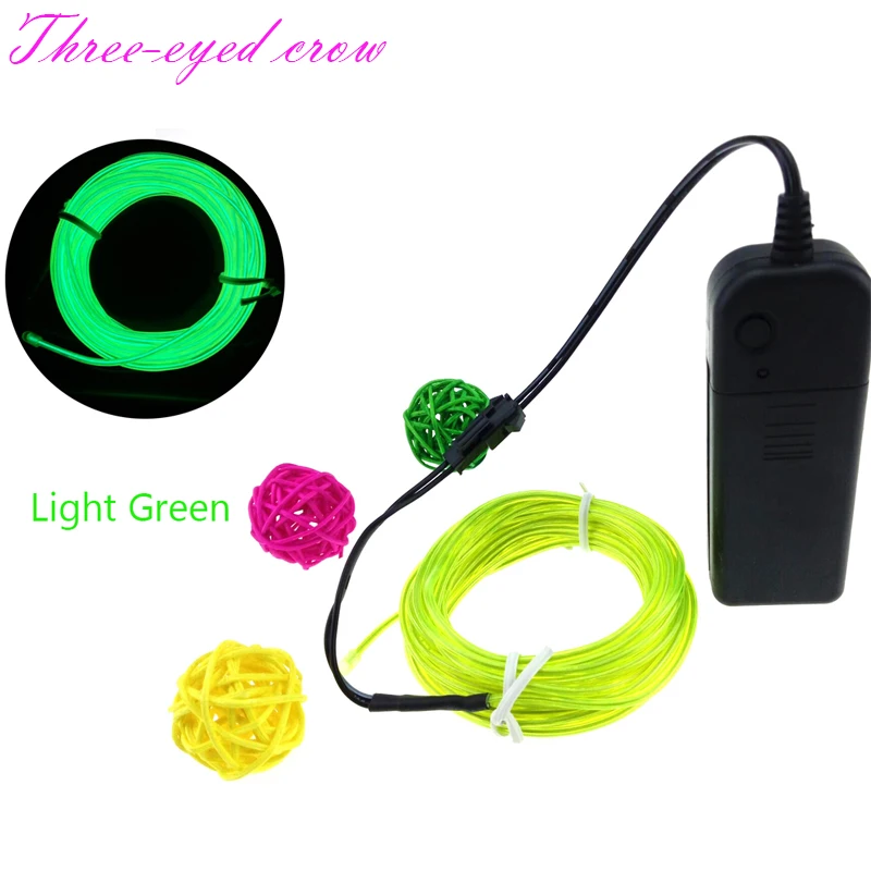 

15FT 5M Battery Led Srip Light Multicolor EL Wire Tube Rope Battery Powered Flexible Neon Light Car Party Decor With Controller
