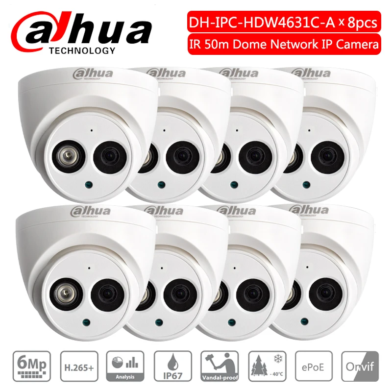 

Original Dahua IPC-HDW4631C-A metal shell 6MP Built-in MIC POE IR 50m IP67 IK10 ip camera replace IPC-HDW4431C-A CCTV camera