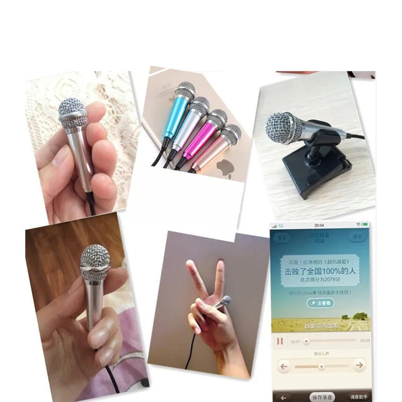4 Personal Microphone Network Anchor Stereo Sound Phone Mini Microphone for iPhone Xiaomi Samsung Phone 3.5mm Mini Wired Condenser