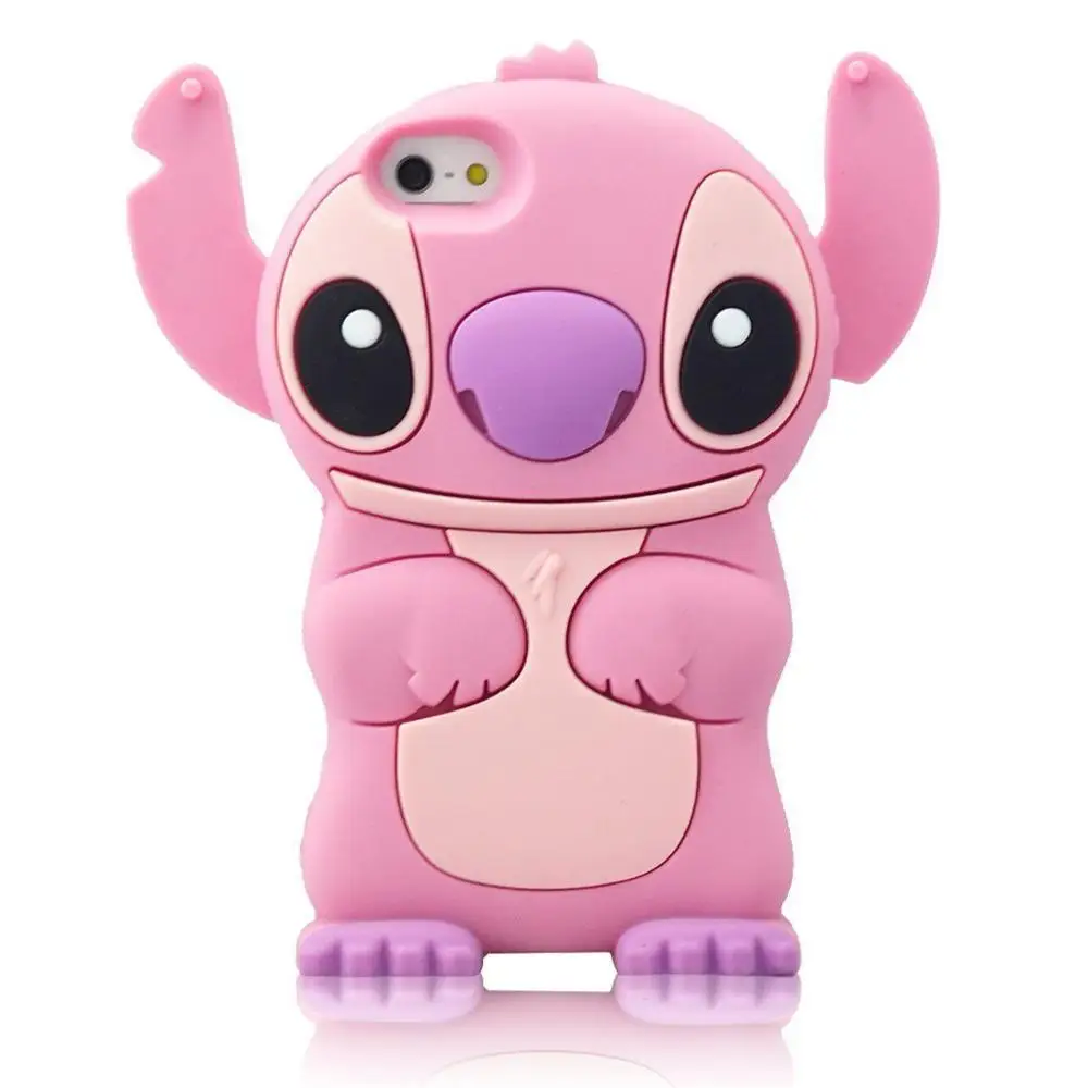 Мягкая силиконовая задняя крышка с 3D рисунком милого кота Ститч Минни для iPhone 6 6s X XR Xs Max 7 8 Plus, чехлы для телефонов Fundas Coque Capa - Цвет: Pink Stitch