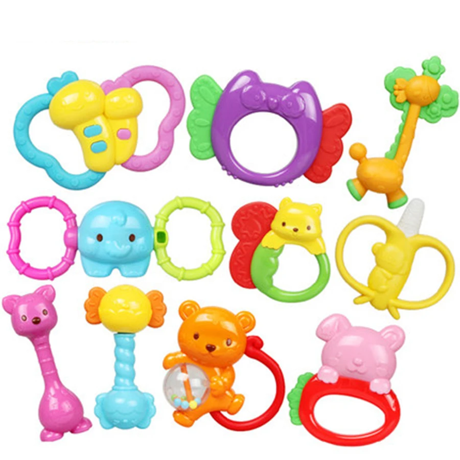 Educational Musical Baby Toys Handbell Kids Teether Rattle Mobility On