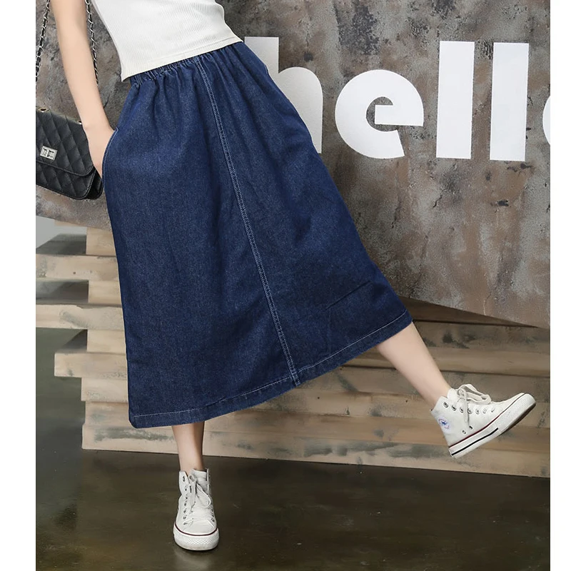 2016 New Fashion Summer Denim All match Loose A line Jeans Skirt