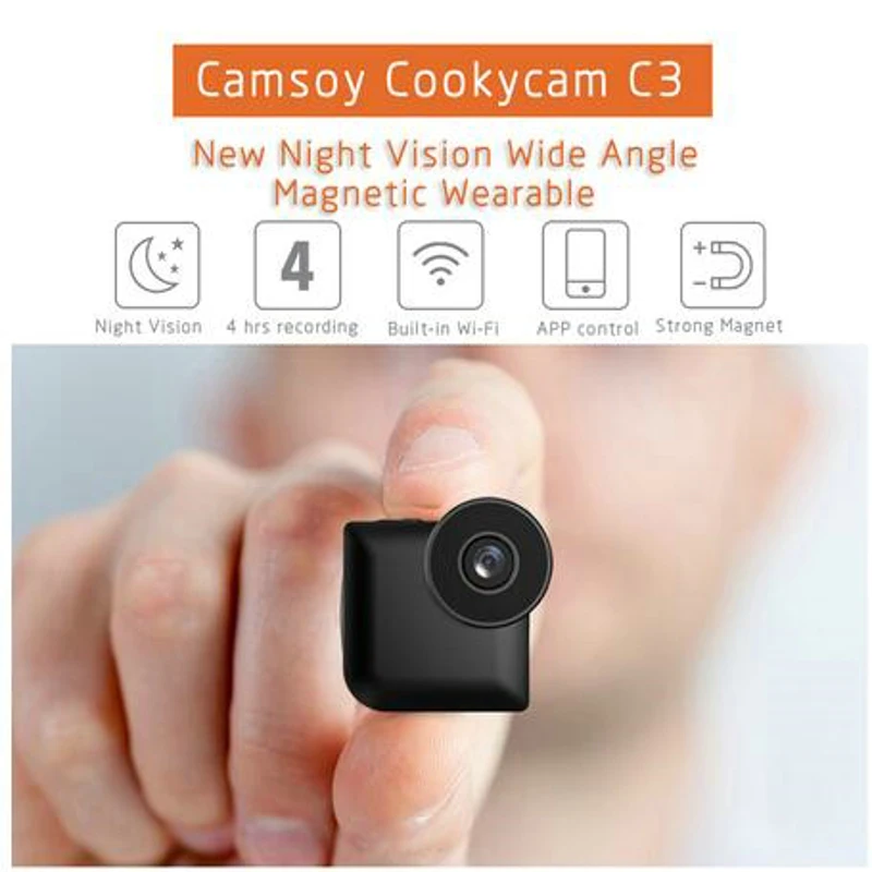 Мини камера новая Camsoy Cookycam C3 Wifi IP управление P2P вид и ночное видение беспроводная