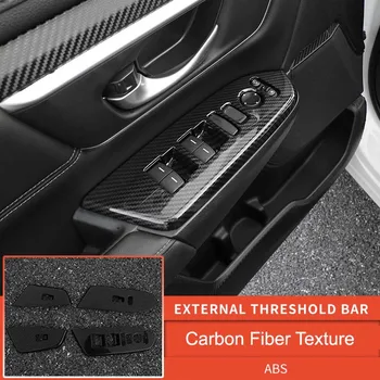 

ABS Carbon Fiber Texture window switches cover For Honda CRV CR-V 2017 2018 2019 LHD car styling Interior Frame