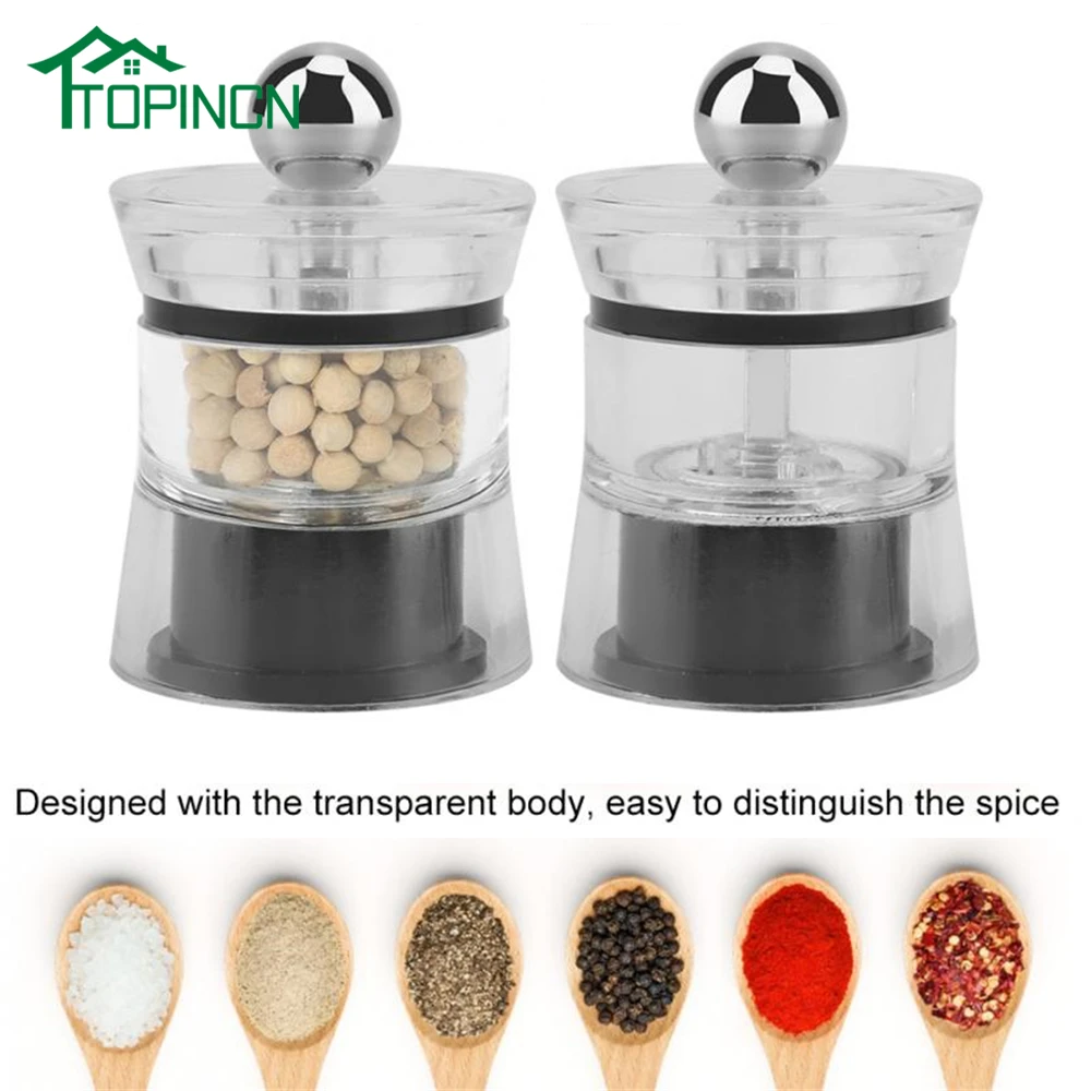 2pcs/ Set Mini Manual Pepper Spice Grinder Muller Kitchen Grinding Tool