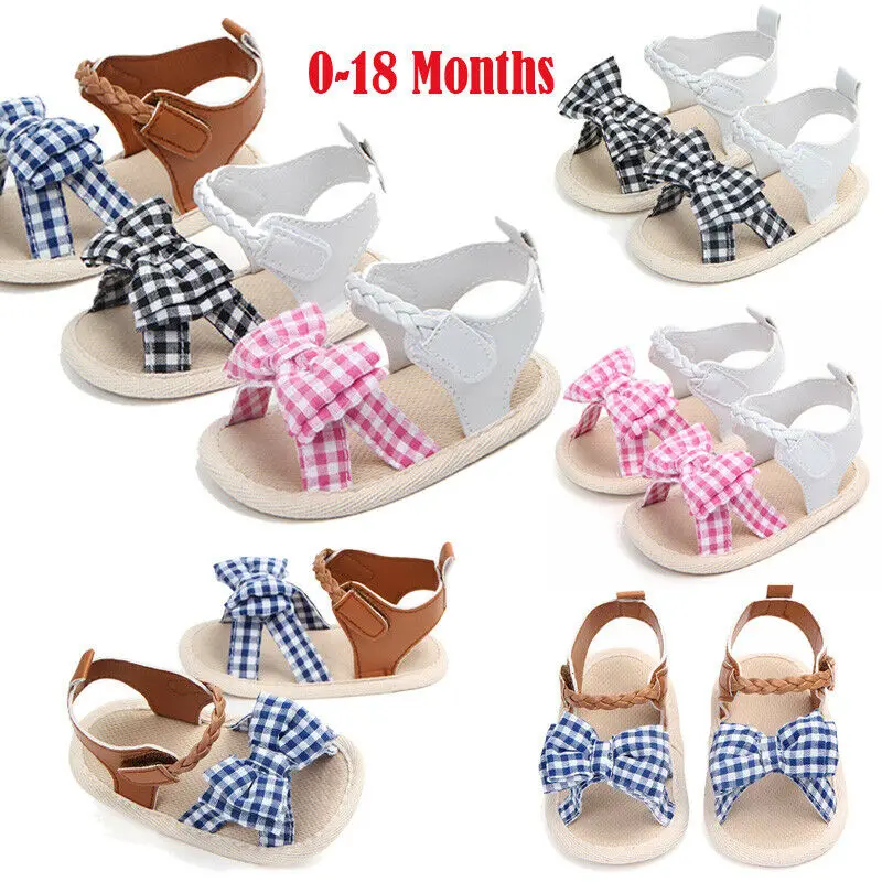 

0-18M Girl Baby Bowknot Sandals Newborn Infant Casual Outdoor Princess Crib Shoes