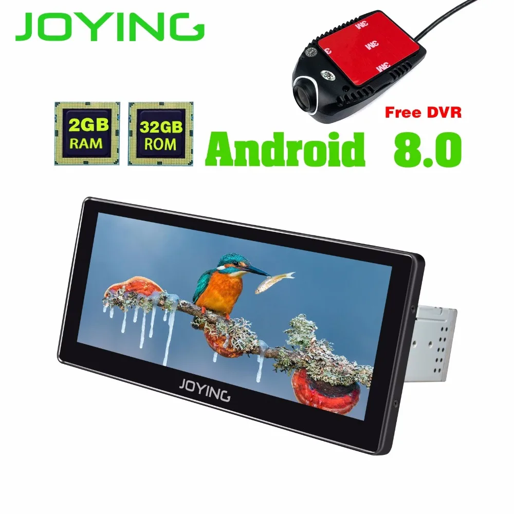 

JOYING Android 8.0 single din 10.25 Octa Core GPS Car radio player stereo universal tape recorder HD touch screen with free DVR