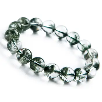 

Top Quality Natural Green Phantom Crystal Beads Healing Bracelet AAAA 12mm
