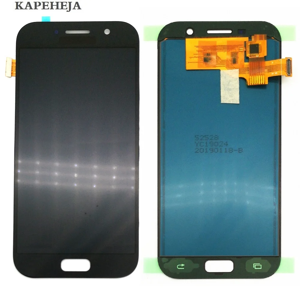 Продажа Можно регулировать яркость font b lcd b font для samsung Galaxy A5 2017 font b lcd b font A520 SM A520F font b lcd b font дисплей кодирующий преобразователь сенсорного экрана в сборе