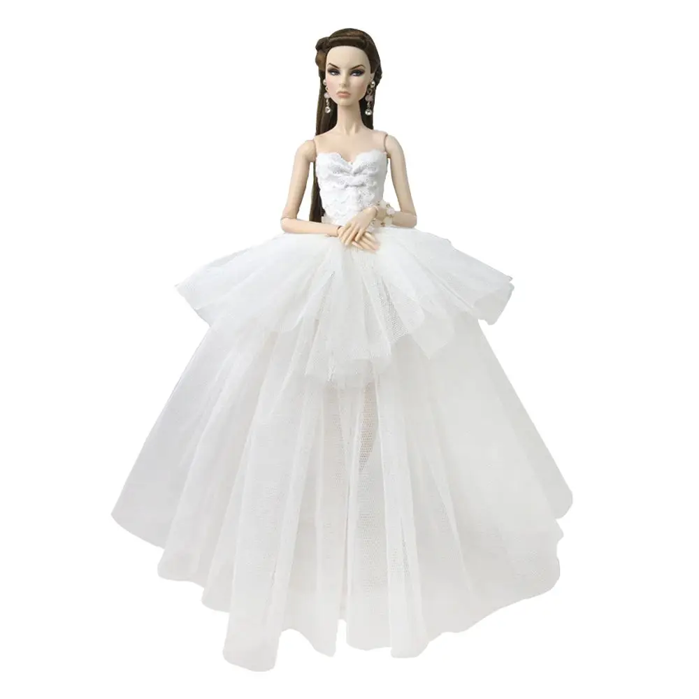 Мода ручной работы черный белый куклы аксессуары вечернее платье вечерние свадебные куклы нашего поколения Одежда для Барби игры подарок