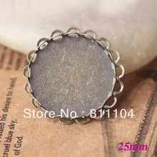 25 мм антикварный бронза Plt медь пустой двойной кружево кулон лотки основы обрамление своими руками камея кабины ювелирные изделия изделий настройки