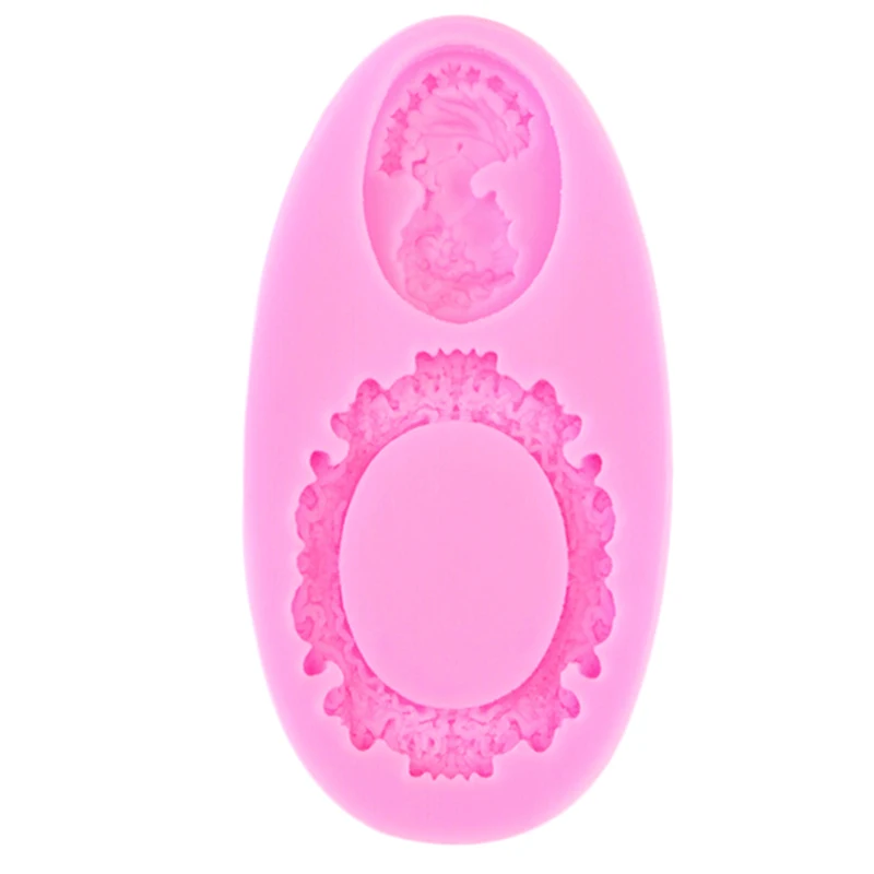 

3D Cameo Mirror Frame Silicone Fondant Mold Cake Decor Chocolate Baking Mould